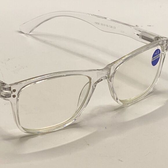 Reading Glasses 4.0 for Readers Bluelight Filter Clear Frame NWT - Picture 8 of 11